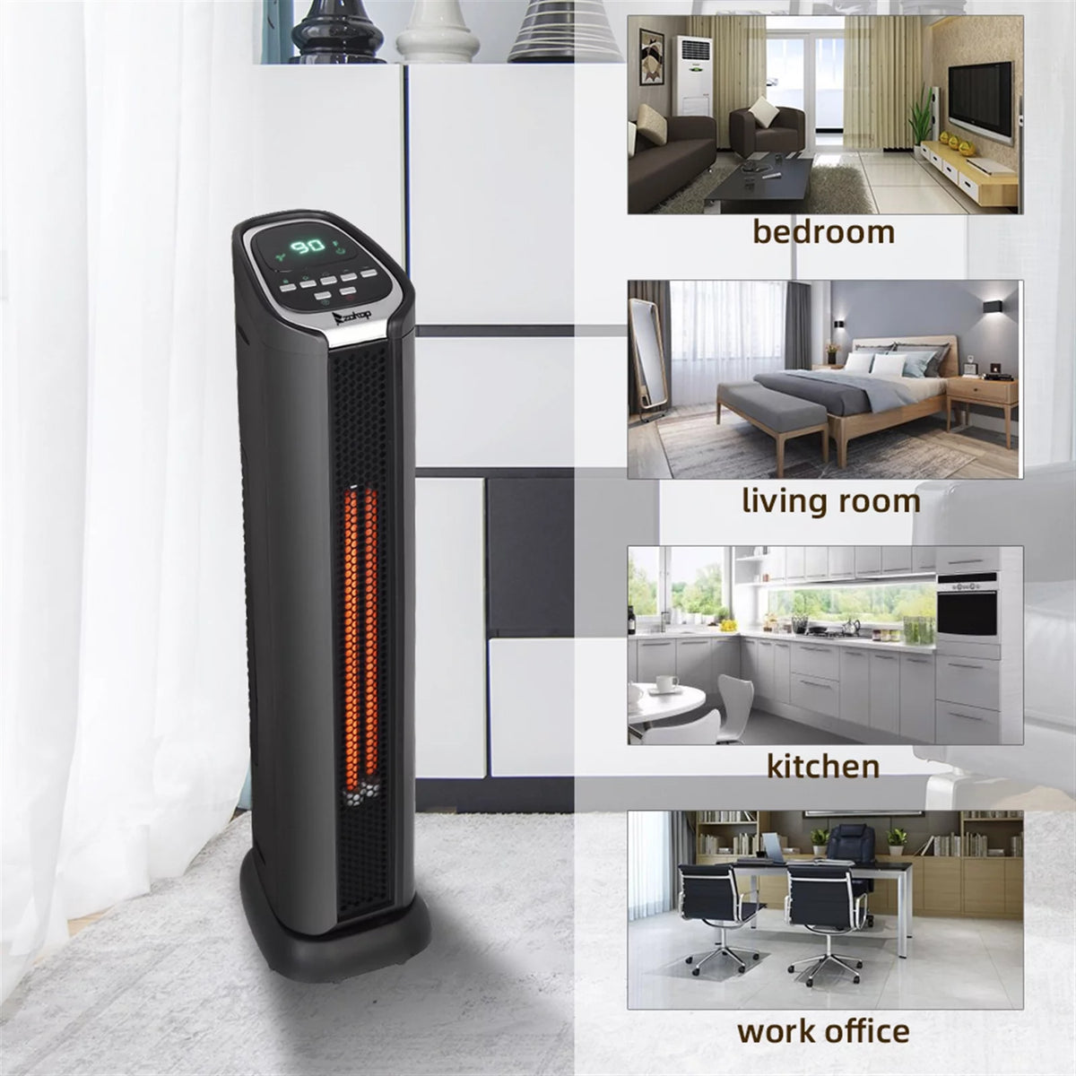 24'' 1500W Adjustable Electric Space Heater O145327