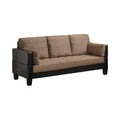 Brown Upholstered Sofa Bed with 2 Ottomans T94487