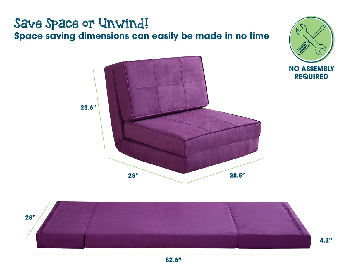 Ultra Soft Suede Convertible Flip Lounge Chair M79018