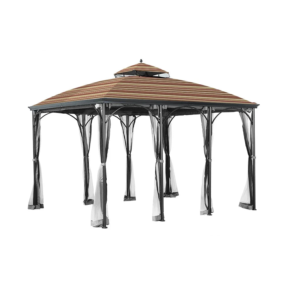 Stripe Canyon Replacement Canopy Top Cover for Somerset Gazebo E488106