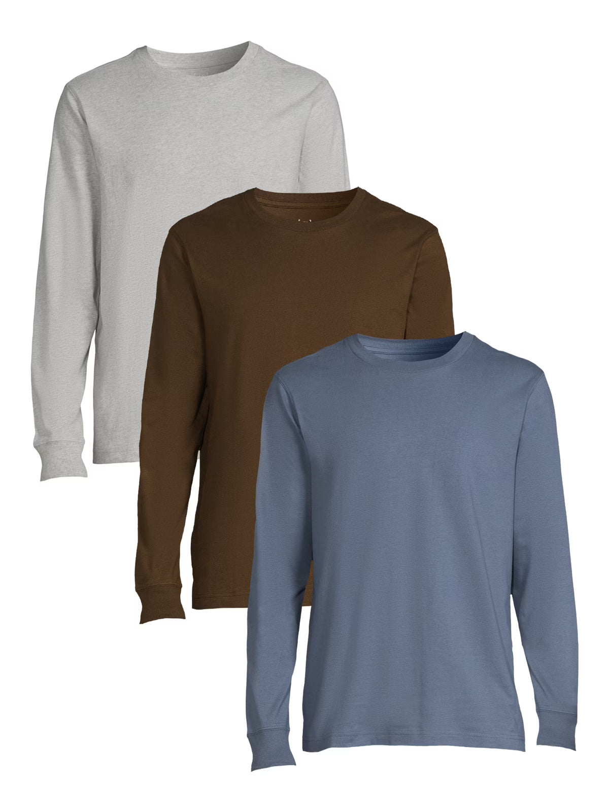 Long Sleeve Crewneck T-Shirts, 3-Pack K518248