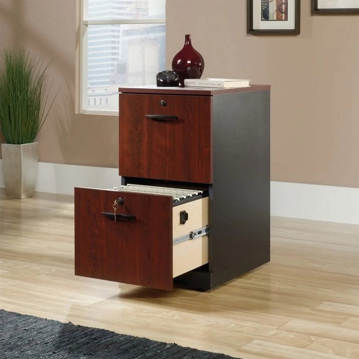 2 Drawer Wood Filing Cabinet Set C242