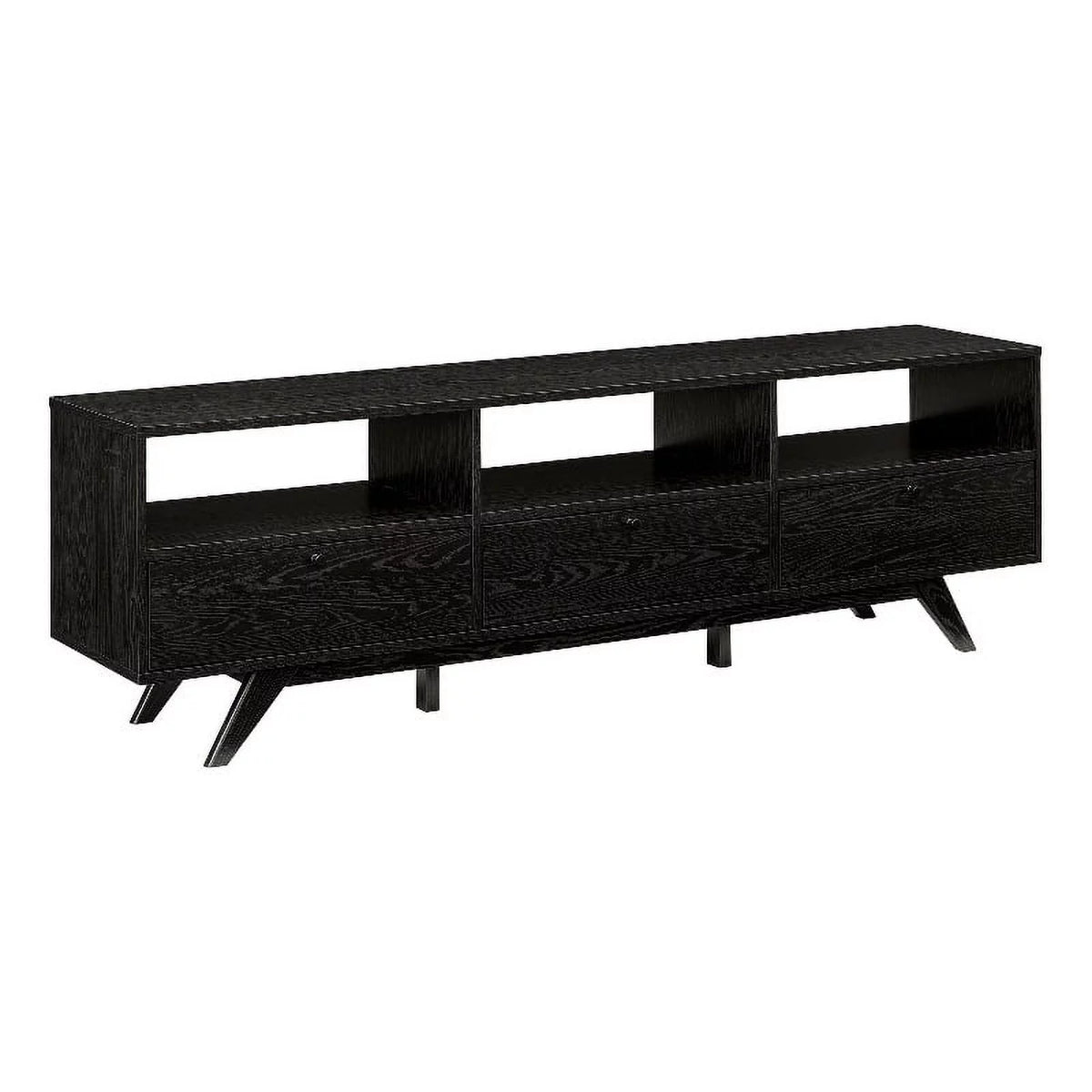 70" Black Wood TV Stand with Storage F858027