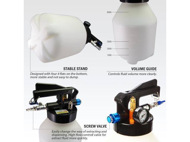 10L Two Way Pneumatic ATF Oil and Liquid Extractor with 14 Pcs Adapters N44740
